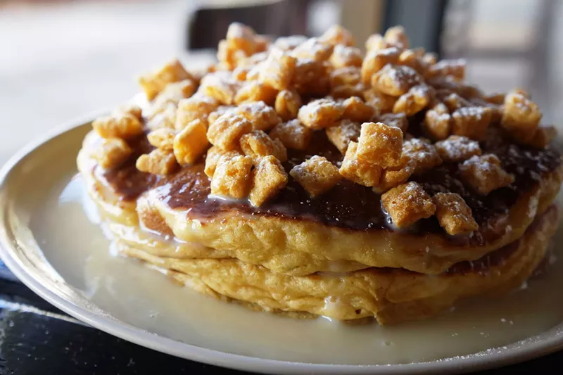 Image: Enjoy Cap’n Crunch pancakes Saturday and Sunday.