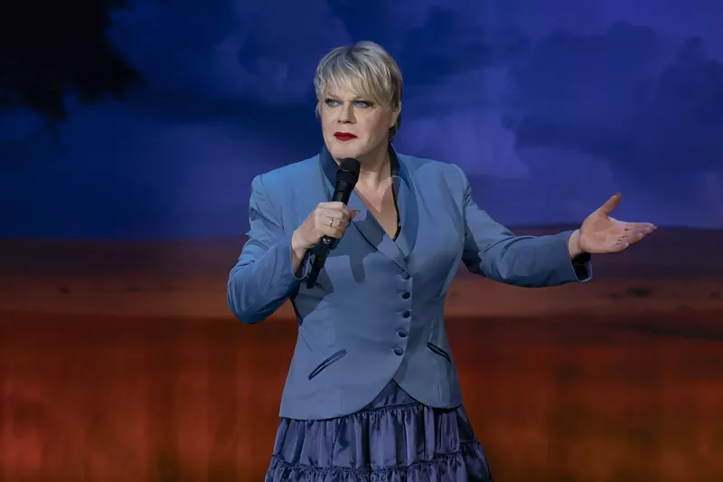 Image: Comedian Eddie Izzard on stage