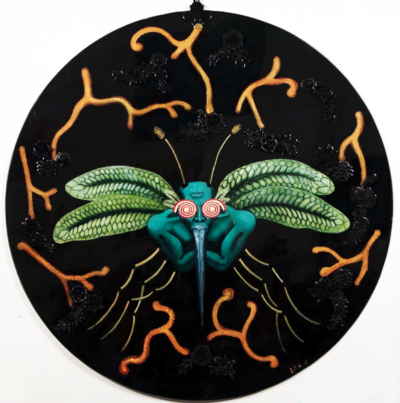 Edouard Duval-Carrié's Makandal as Mosquito, part of MOCA's exhibit "Metamorphosis."