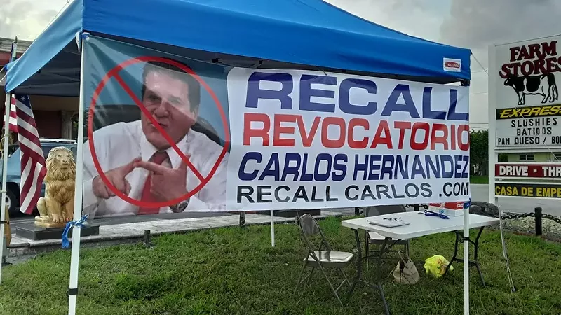 Image: Hialeah residents this month launched an effort to recall Mayor Carlos Hernandez from office.