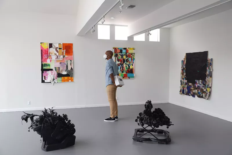 Image: Francisco Maso visits Oolite Arts' exhibition, Idios and Taxonomies