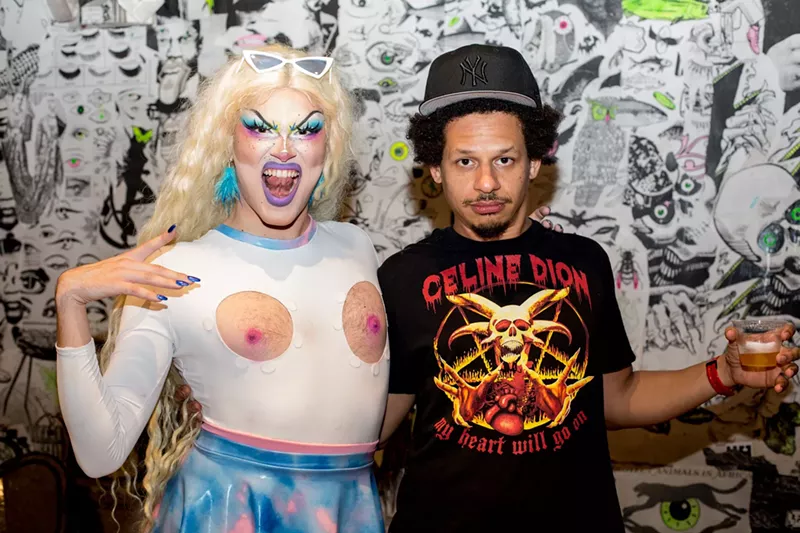 Image: Jupiter Velvet and Eric Andre. View more photos from the Get Out the Vote rally with Eric Andre at Gramps.