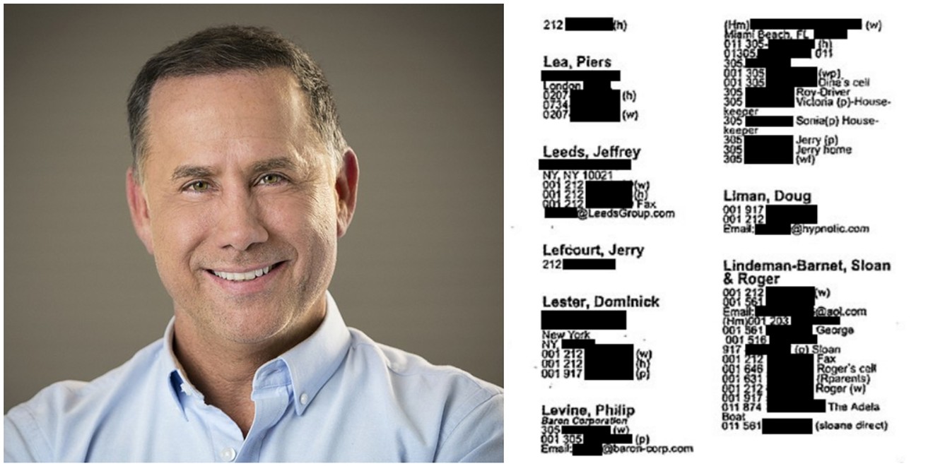 Multiple phone numbers for former Miami Beach Mayor Philip Levine appear in Jeffrey Epstein's "little black book."
