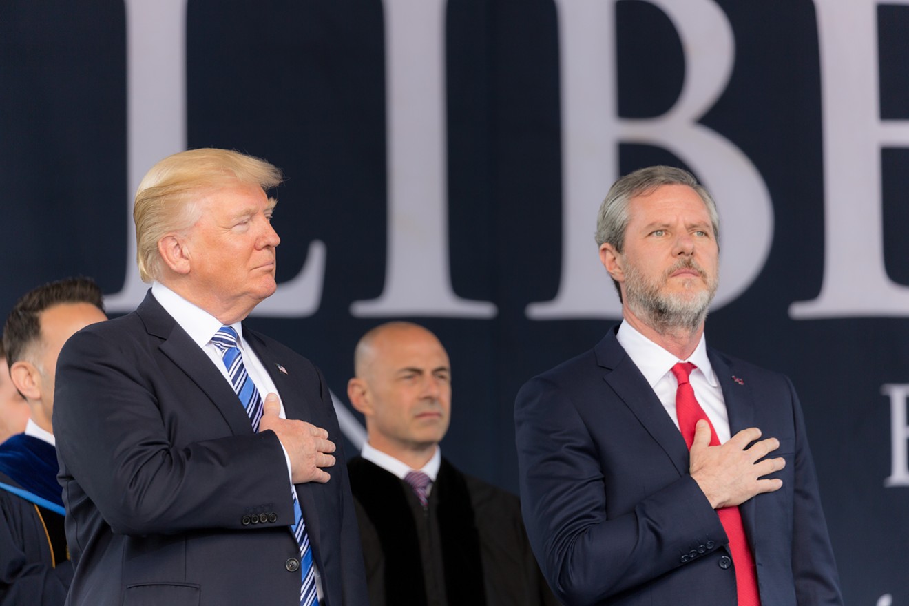 President Donald Trump and evangelist Jerry Falwell Jr.