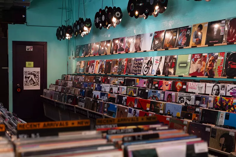 Image: photo of the interior of a record store