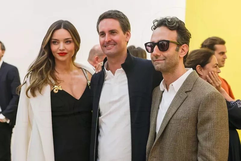 Image: Miranda Ker, Evan Spiegel, and Alex Israel