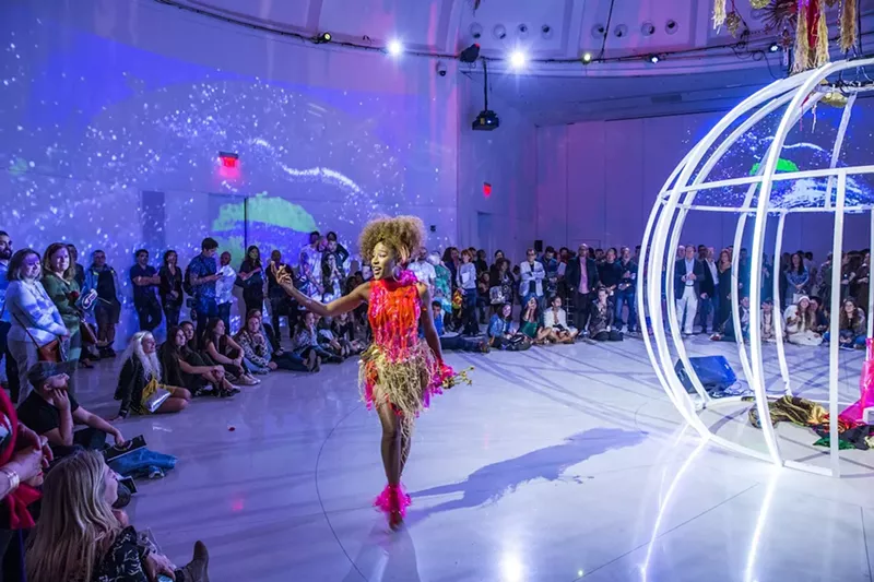 Image: Brooklyn-based artist Sandflower performing during Noche de Brujas at Faena Forum. See more photos from Noche de Brujas here.