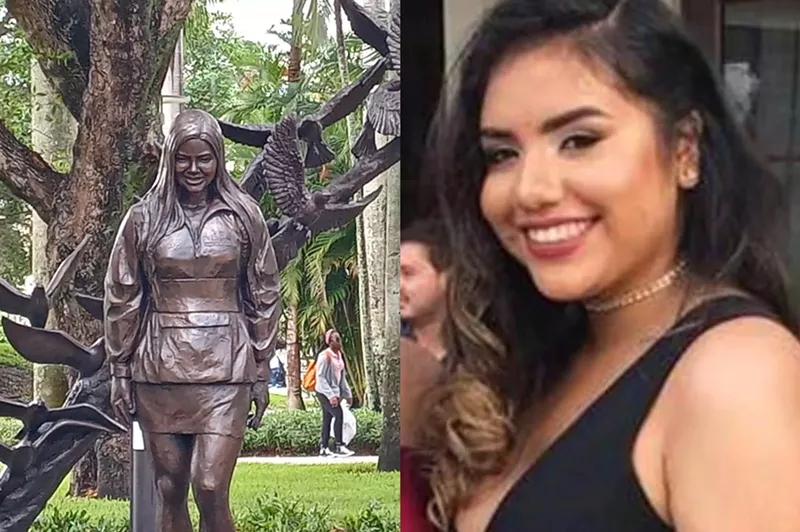 Image: The Alexa M. Duran Memorial statue was unveiled on the four-year anniversary of the FIU bridge collapse.