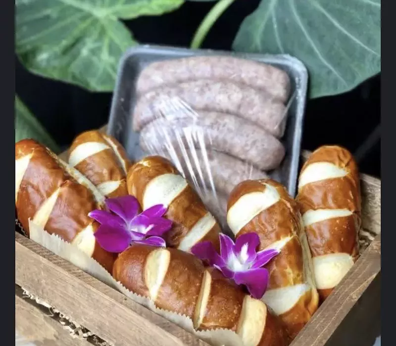 Image: Get Dad what he really wants: sausages and pretzel buns.