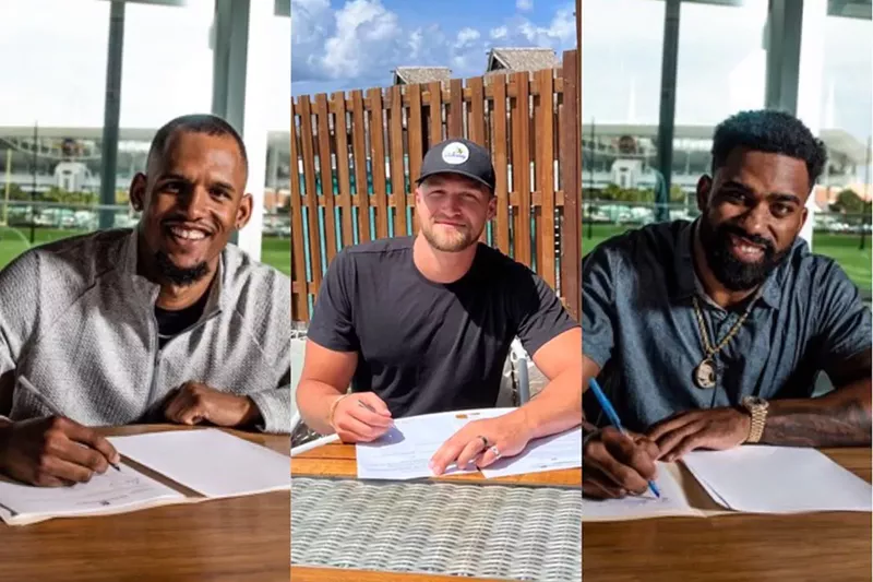 Image: This offseason, Cedric Wilson, Mike Gesicki, and Raheem Mostert signed contracts with the Miami Dolphins.