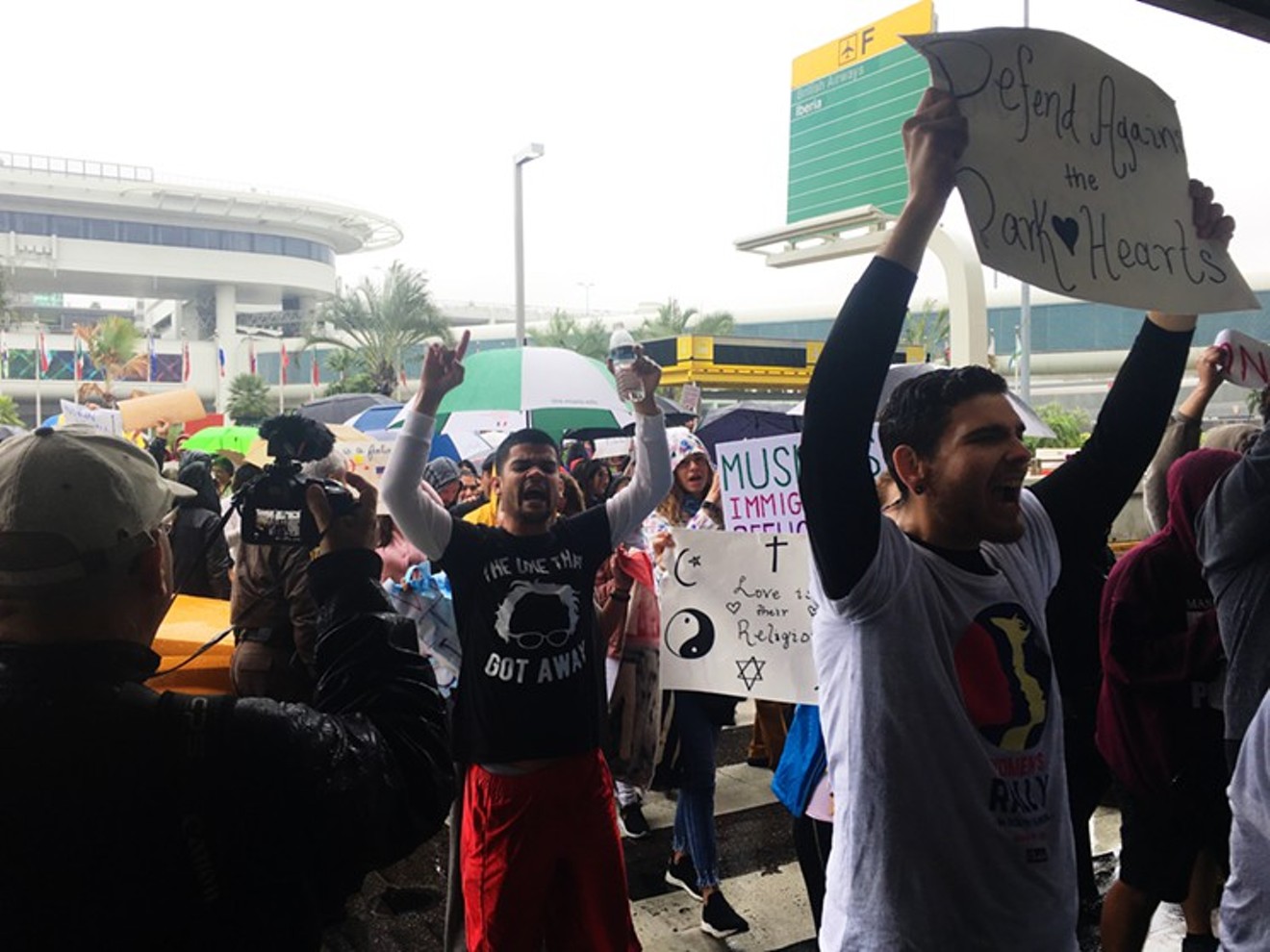 More than 200 people protested Trump's "Muslim ban" at MIA in January.