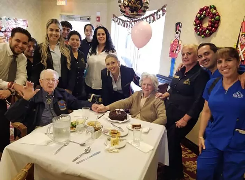 Image: John and Genevieve at her 92nd birthday party.