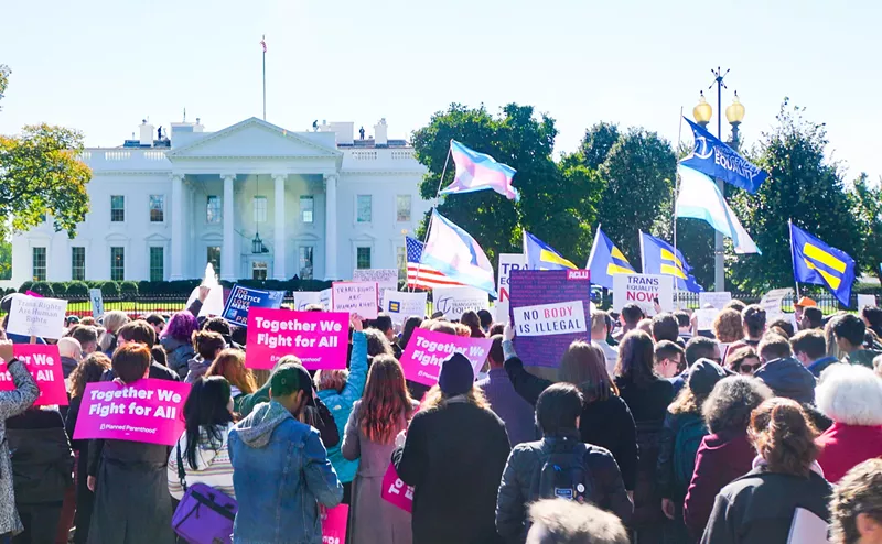 Image: A 2018 rally for trans rights in Washington, D.C.