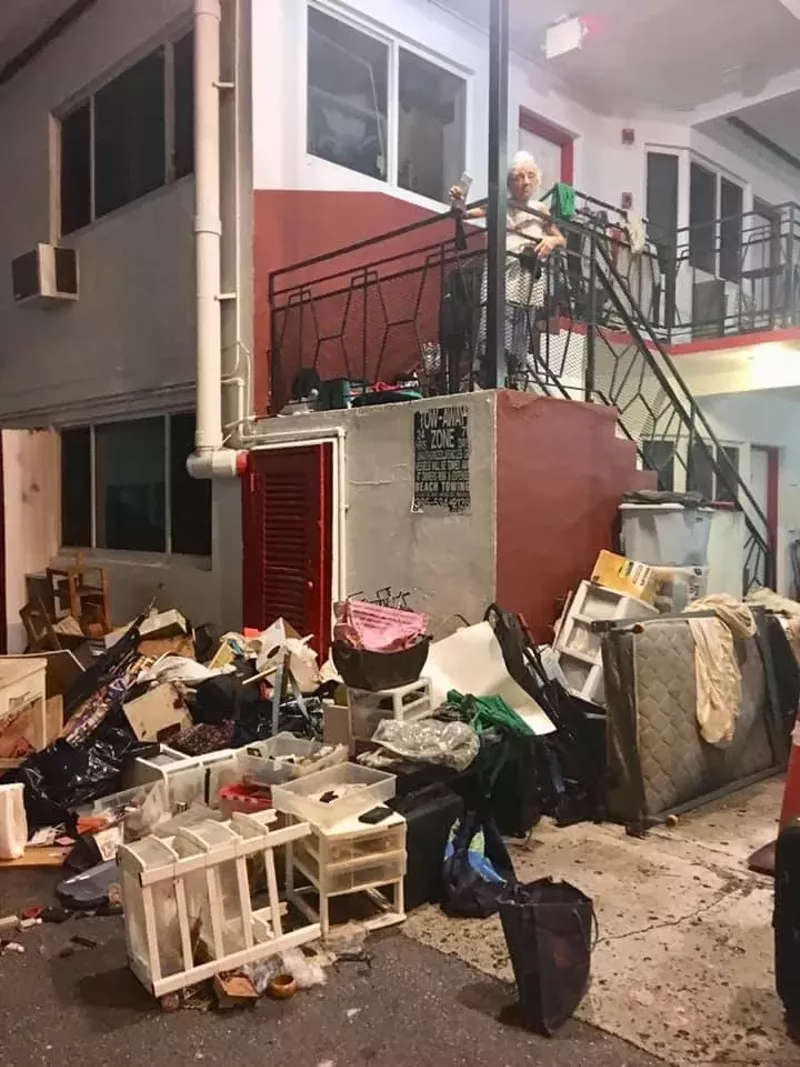 Image: The Miami Beach eviction of Maria Cazañes Friday night has spurred lawmakers to push for legislation that would pause displacement during emergencies such as hurricanes.