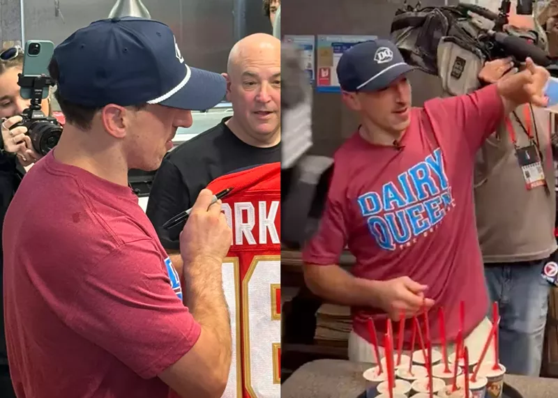 Image: Brad Marchand surprises fans at the Sunrise Dairy Queen to launch his DQ Blizzard for one day, which is where he went the day the Panthers won the Stanley Cup.