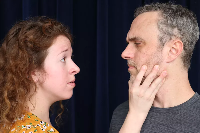 Image: Sara Grant as Lady Macbeth and Seth Trucks as Macbeth rehearse for the Florida Shakespeare Theater production.