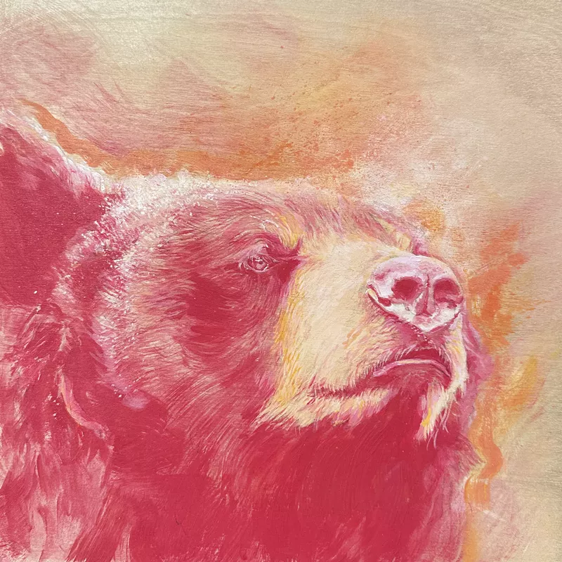 Image: A painting of a black bear.