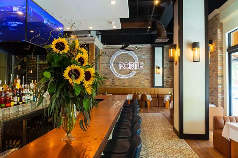 Image: The interior of Adrianne Calvo's new restaurant, Forte.