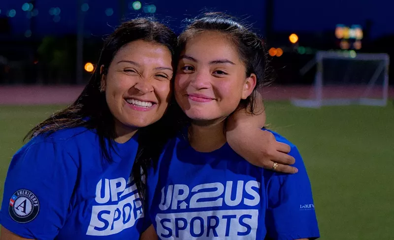 Image: Soccer coach Delmy and student Meredith from South Bronx United.