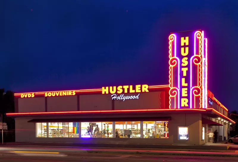 Image: What was the musical playground Peaches Records & Tapes from the '70s to the '90s became Hustler Hollywood in 2004.