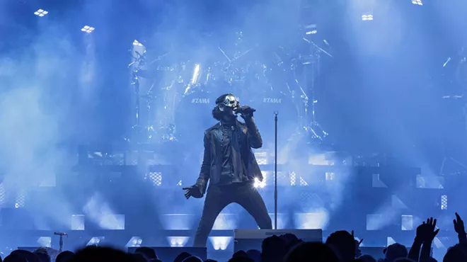 Ghost frontman Tobias Forge on stage in Miami