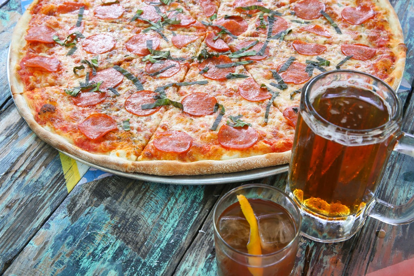 Order a cocktail and a pizza and take 'em home.