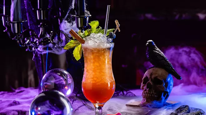 a cocktail with smoke