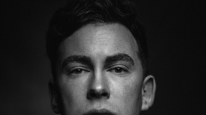 Black and white portrait of Dutch producer Hardwell