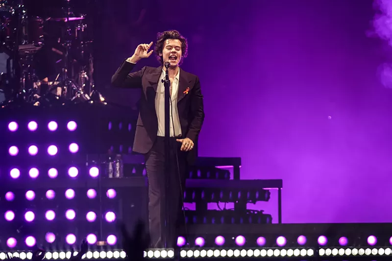Image: Harry Styles performs at the BB&T Center. View more photos from Harry Styles and Kacey Musgraves' performance at the BB&T Center here.
