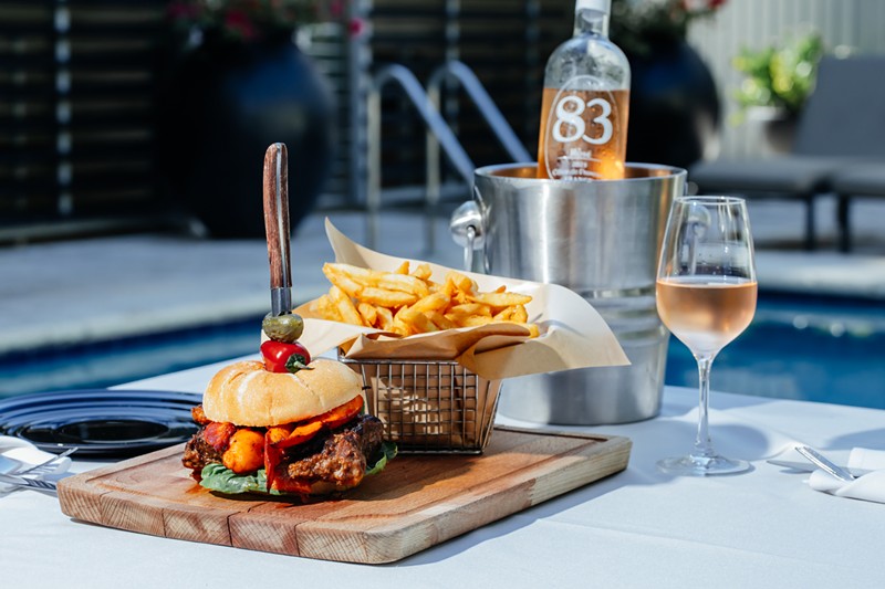 Three new tropical restaurants and bars have opened at the Kimpton Angler’s South Beach. At La Terraza, the food menu tempts with a surf and turf burger made with braised short ribs and Maine lobster (pictured).