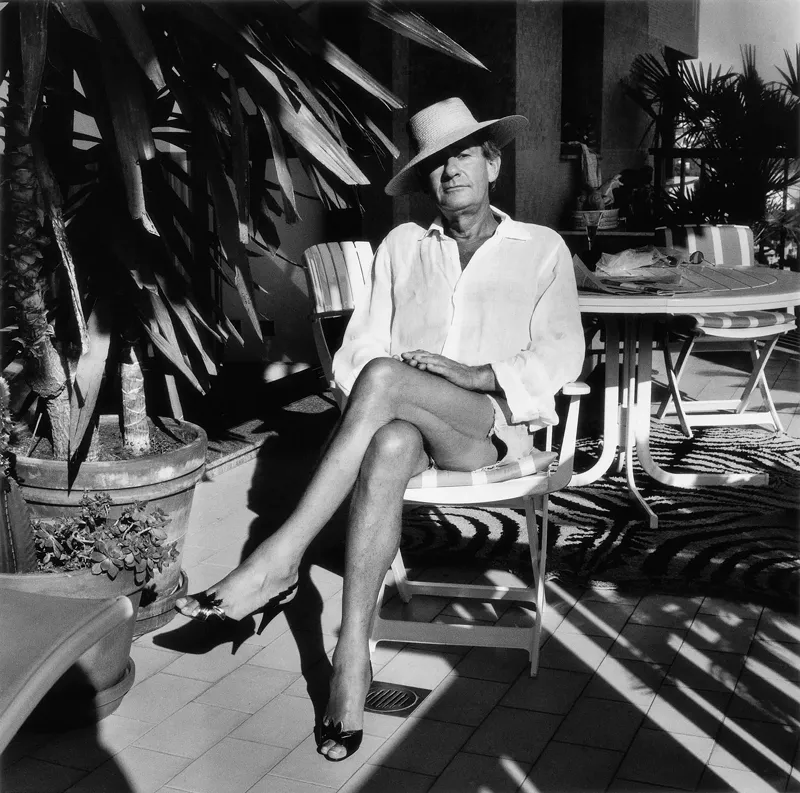 Image: Helmut Newton at his home in Monte Carlo in 1987.