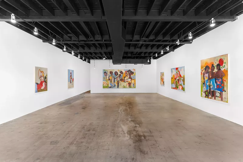 Image: Gallery will paintings hanging on the wall