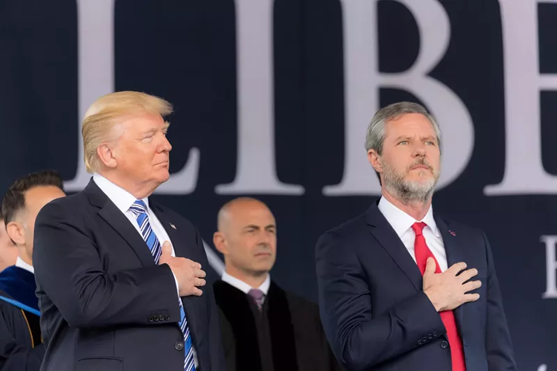 Image: President Donald Trump and evangelist Jerry Falwell Jr.