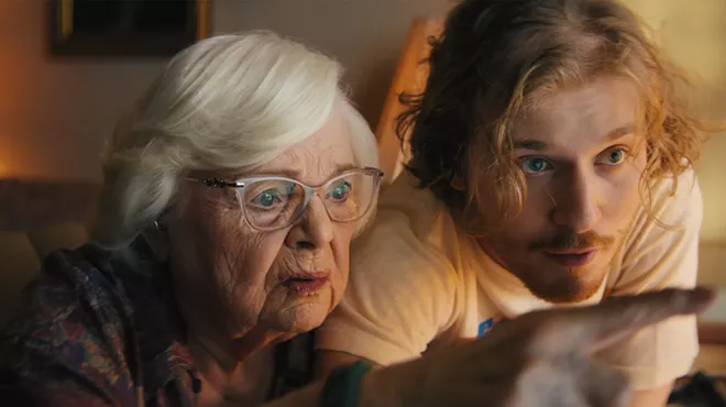 A still of June Squib and Fred Hechinger in Thelma