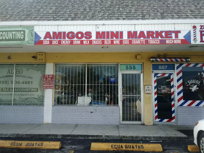 Image: Amigos Mini Market is closed after its owner was accused of selling weed in the store.