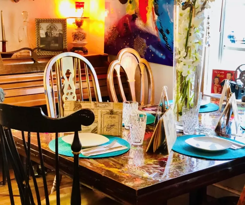 Image: Sasa Café Italiano's dining room is filled with art.