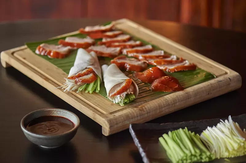 Image: The Peking duck here is two-course affair.