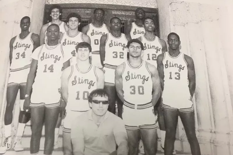 Image: Coach Marcos "Shakey" Rodriguez (front and center) led the Miami High Stingarees in the late '80s and early '90s.