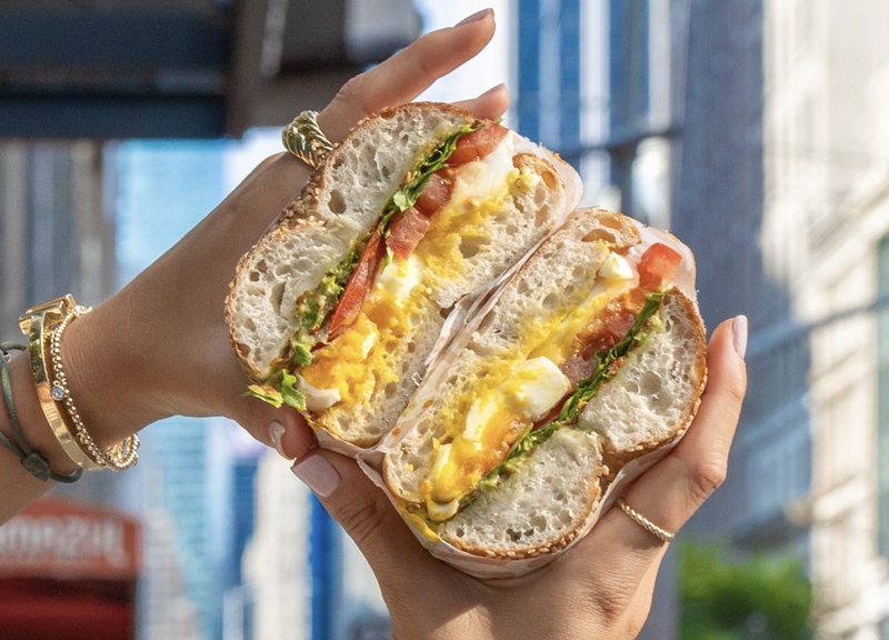 The "Perfect Egg Sandwich" from Pura Vida is one of the many all-day breakfast items on the menu across all locations.