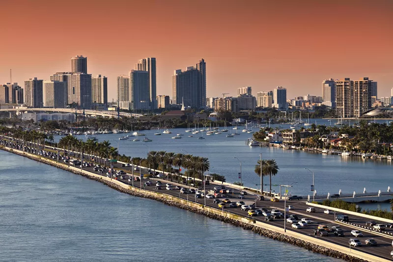 Image: Skyline of Miami at sunset