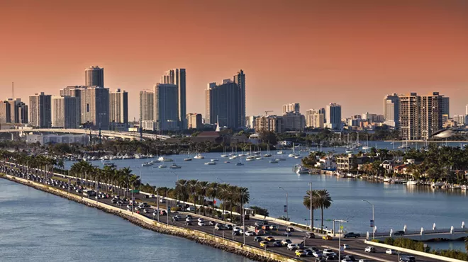 Skyline of Miami at sunset