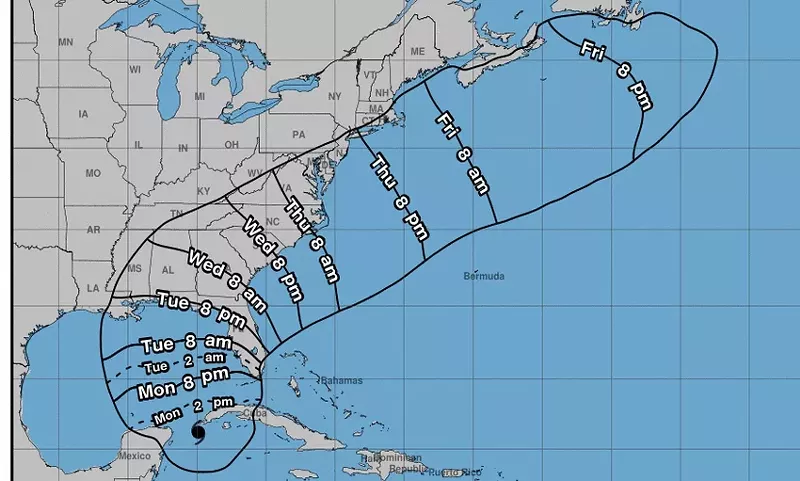 Image: Wind arrival times