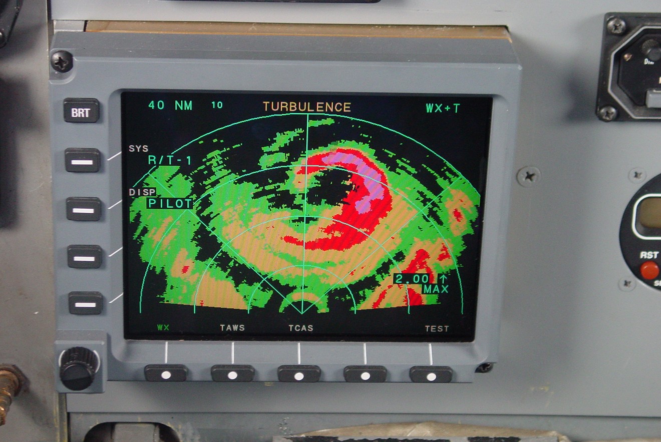 Archival nose radar image of Hurricane Dennis near time of Florida panhandle landfall in 2005.