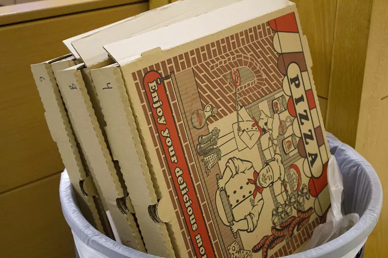 Image: Sorry — that pizza box won't be recycled in Miami-Dade County.