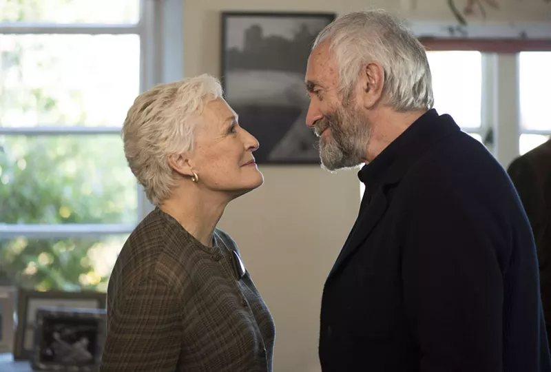 Image: Glenn Close (left) stars as The Wife in director Björn Runge’s slow-burn marital-implosion drama about a woman who might be doing more than encouraging her literary superstar/husband (Jonathan Pryce).