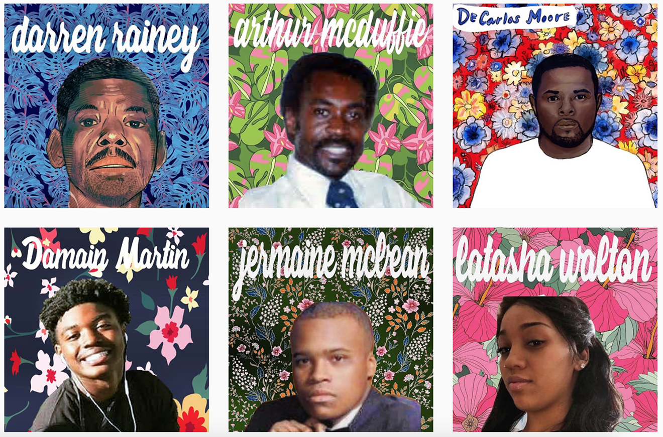 Some of the victims of police brutality in South Florida memorialized on the @namesyoudontknow Instagram account.