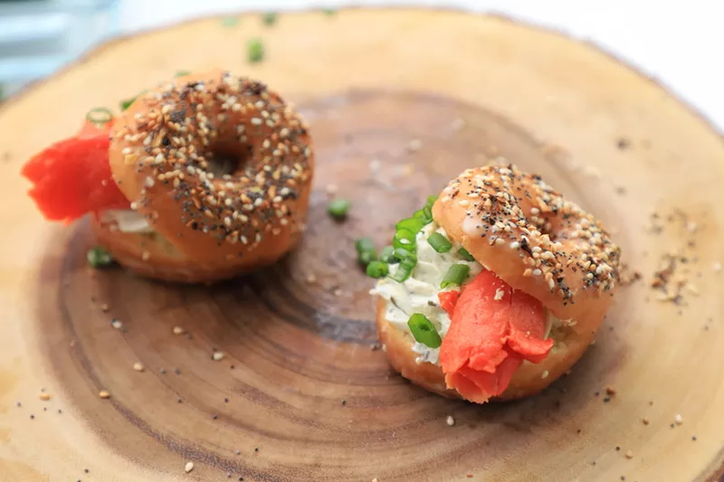 Image: The everything bagel doughnut is a collaboration between the Naughty Fork and Honeybee Doughnuts.