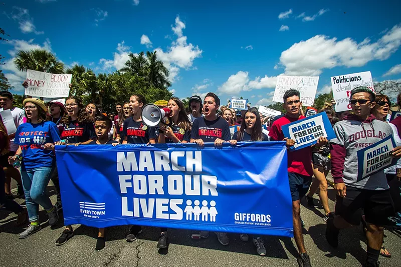 Image: Student protesters with March for Our Lives.