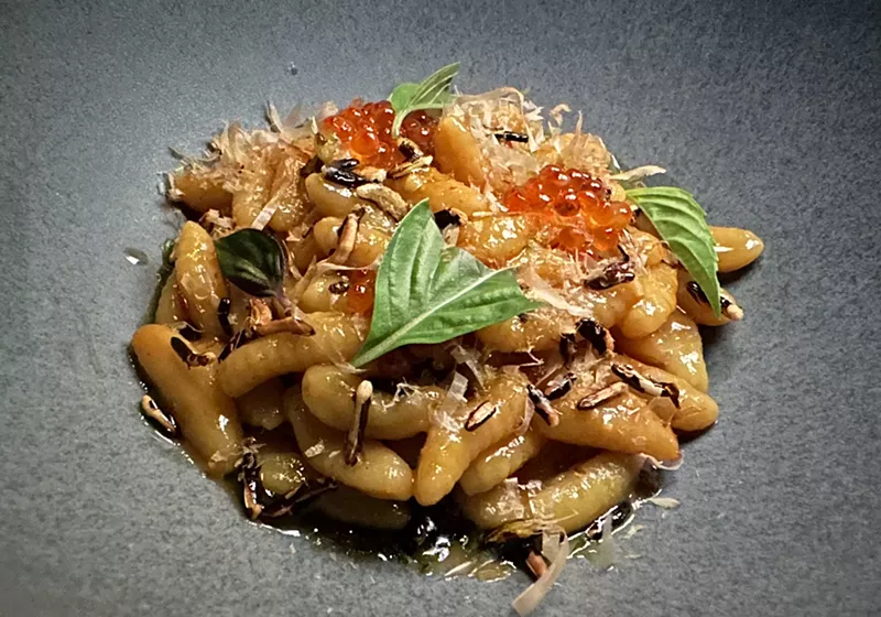 Image: New Coral Way restaurant To Be Determined is a hidden gem in Miami for date night, as it's intimate, serves delicious crudo, ribeye, crab pasta, and wine.