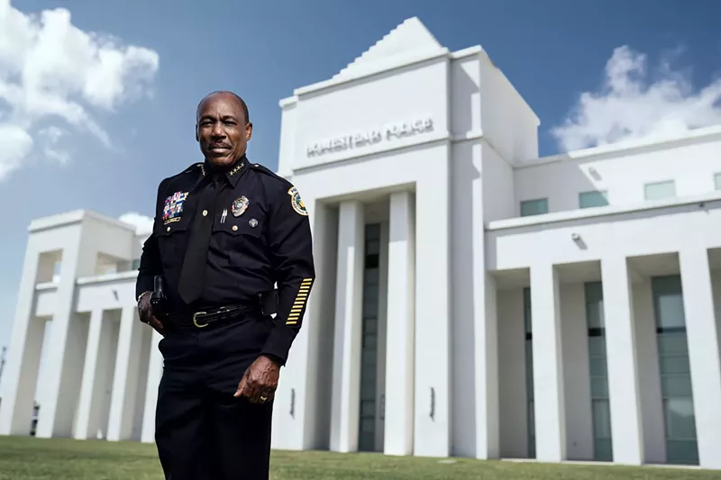 Image: Homestead Police Chief Alexander E. Rolle Jr. stands in front of the Homestead Police Department building